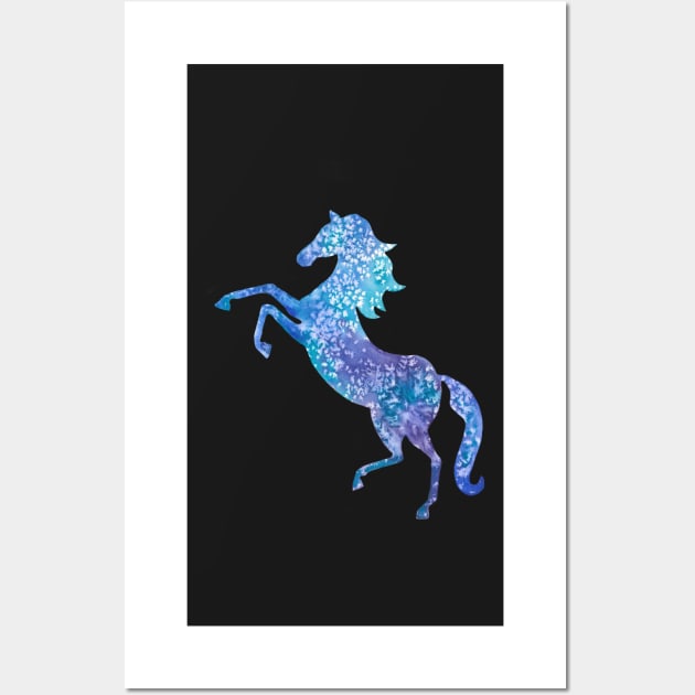 Majestic blue horse - surrealist painting Wall Art by andreeadumez